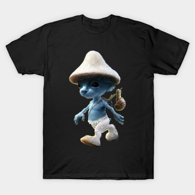 Funny Smurf cat Meme.Blue mushroom Cat meme. T-Shirt by Longgilbert